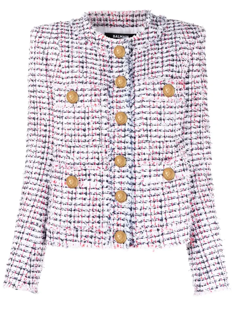 Balmain tweedjacka - Vit