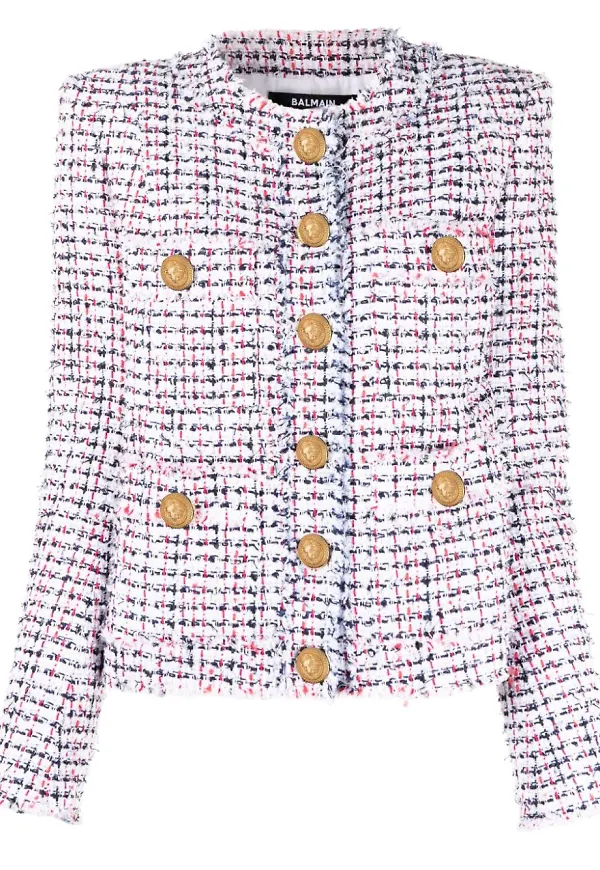 Balmain tweedjacka - Vit