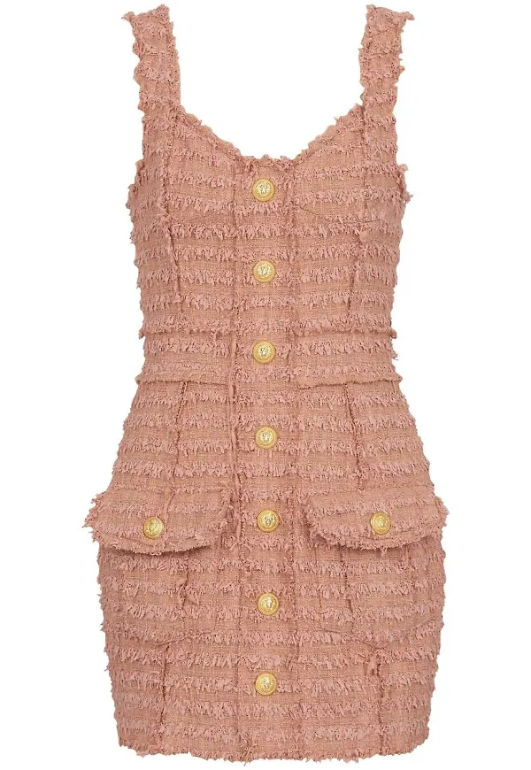 Balmain tweedklänning - Rosa
