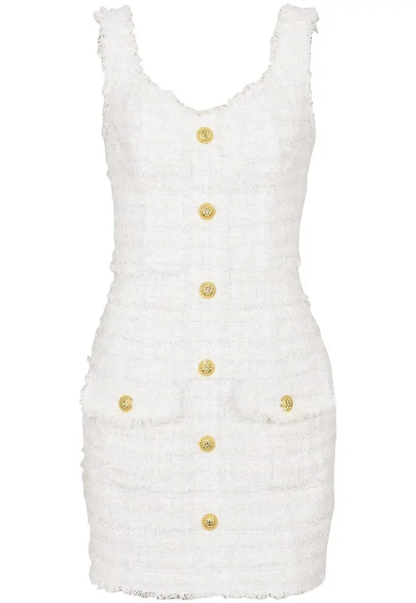 Balmain tweedklänning - Vit