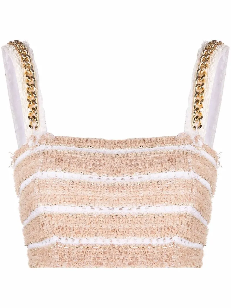 Balmain tweedlinne med kedjekant - Guldfärgad