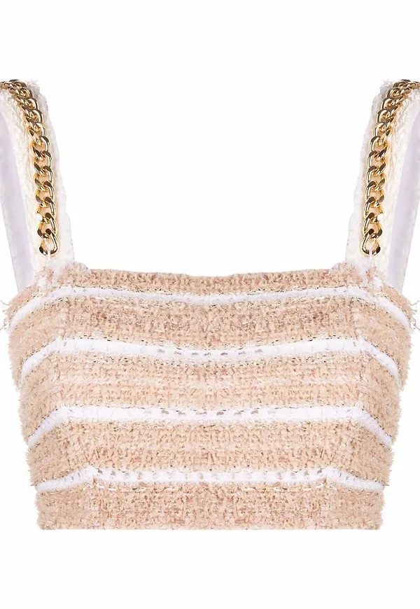 Balmain tweedlinne med kedjekant - Guldfärgad