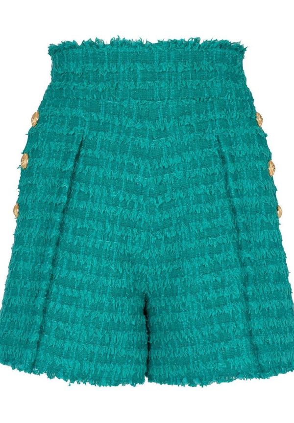Balmain tweedshorts - Grön
