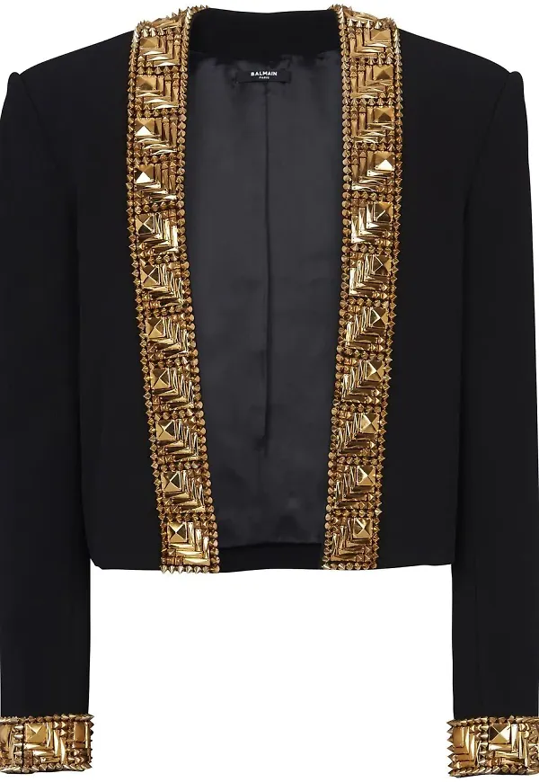 Balmain utsmyckad jacka - Svart