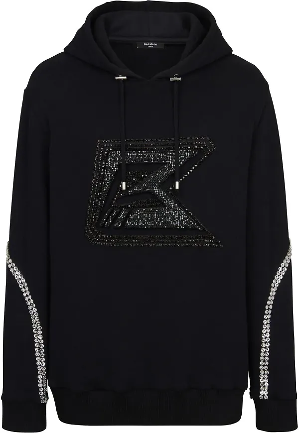 Balmain utsmyckad sweatshirt - Svart