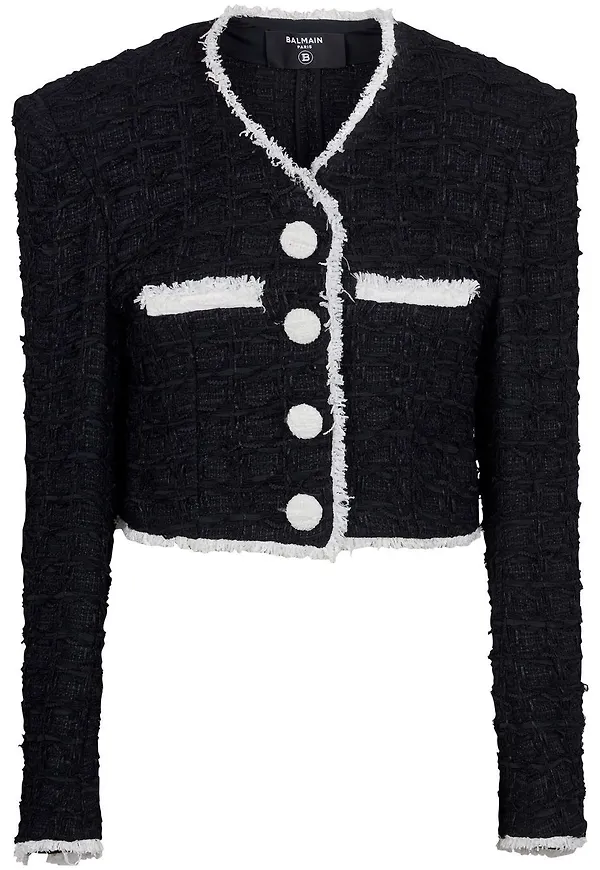 Balmain v-ringad jacka - Svart