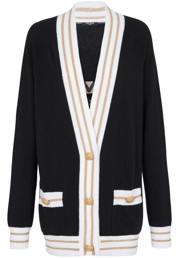 Balmain v-ringad kofta - Svart