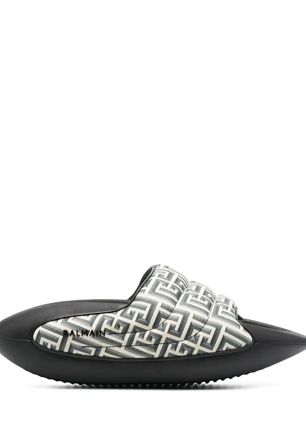 Balmain vadderade tofflor - Svart
