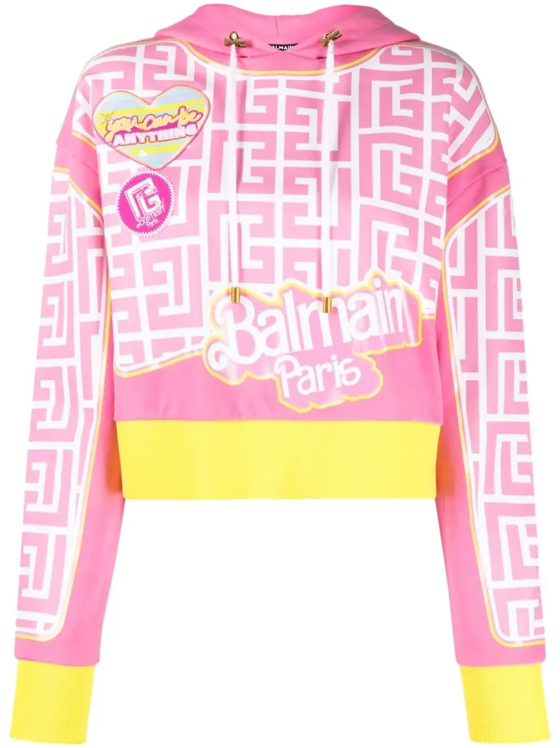Balmain x Barbie hoodie med monogram - Rosa