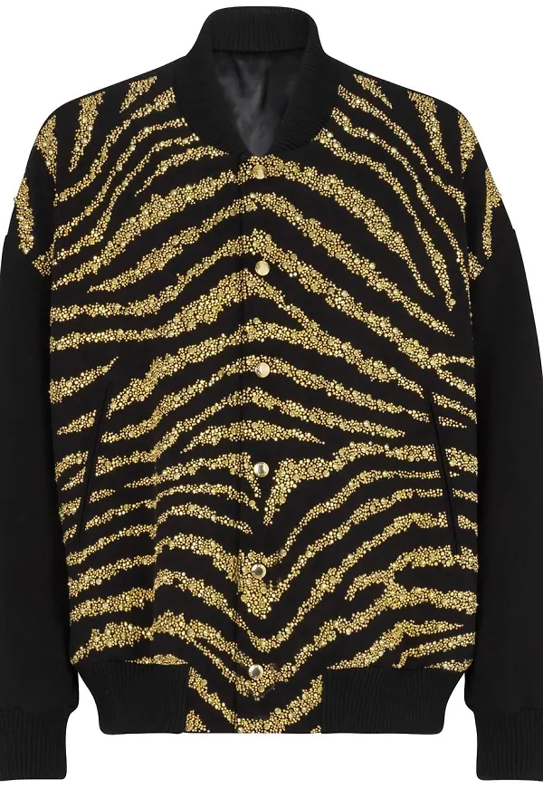 Balmain zebramönstrad jacka - Svart