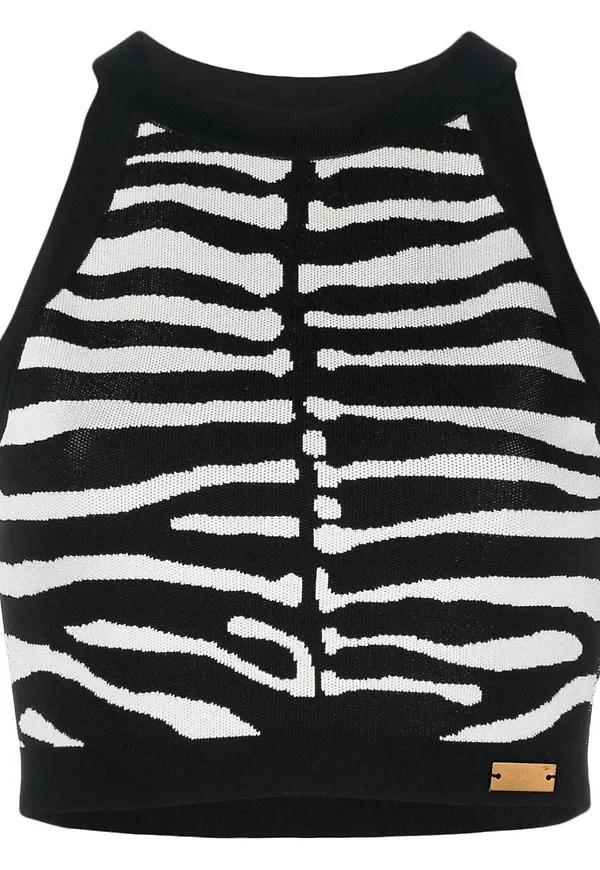 Balmain ärmlös croptop - Svart
