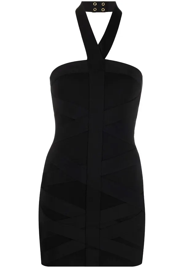 Balmain ärmlös maxiklänning med halterneck - Svart