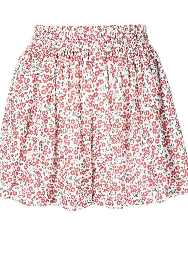 Bambah blommiga shorts - Röd