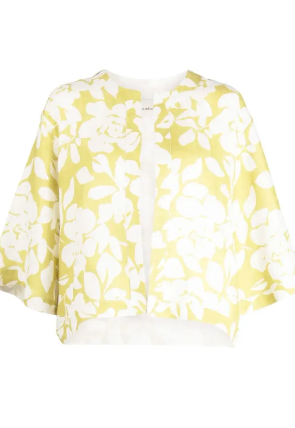 Bambah Lilly blommig bolero - Grön