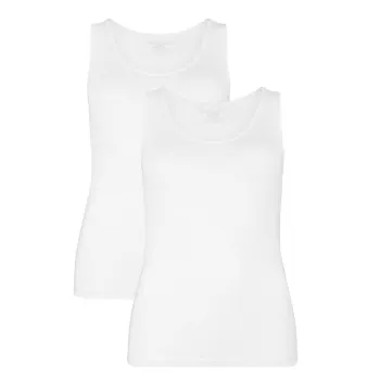 Bamboo basics 2P Anna Knitted Singlet Vit XX-Large Dam