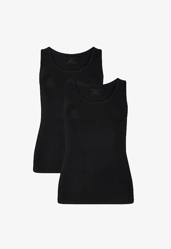 Bamboo Basics - Pyjamaslinne B.b Knitted Singlet 2-pack - Svart