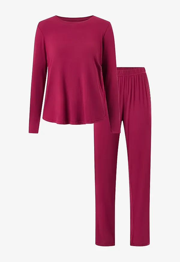 Bamboo Basics - Pyjamasset Bamboo Basics P.J Set - Röd