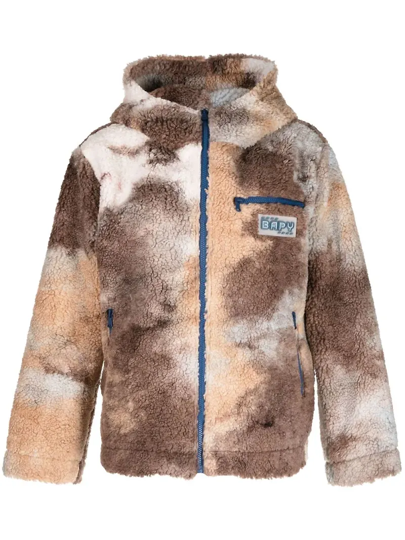 BAPY BY *A BATHING APE® fårskinnsjacka med huva - Brun