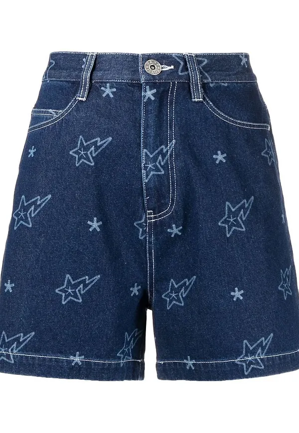 BAPY BY *A BATHING APE® jeansshorts med stjärntryck - Blå