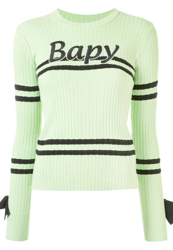 BAPY BY *A BATHING APE® ribbstickad tröja med rosett - Grön