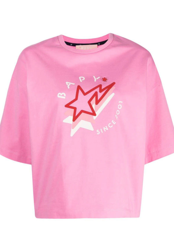 BAPY BY *A BATHING APE® t-shirt med kontrastmudd - Rosa