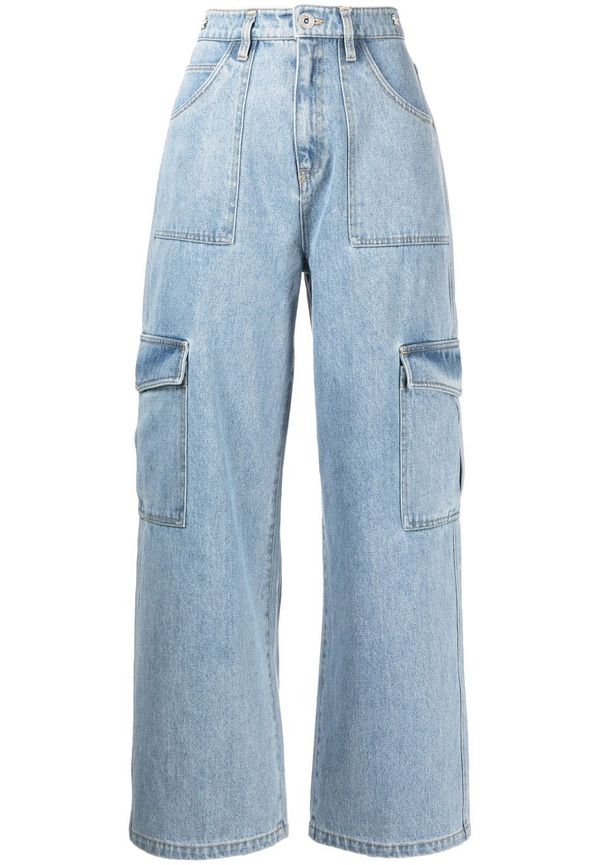 BAPY BY *A BATHING APE® wide leg-jeans med cargoficka - Blå