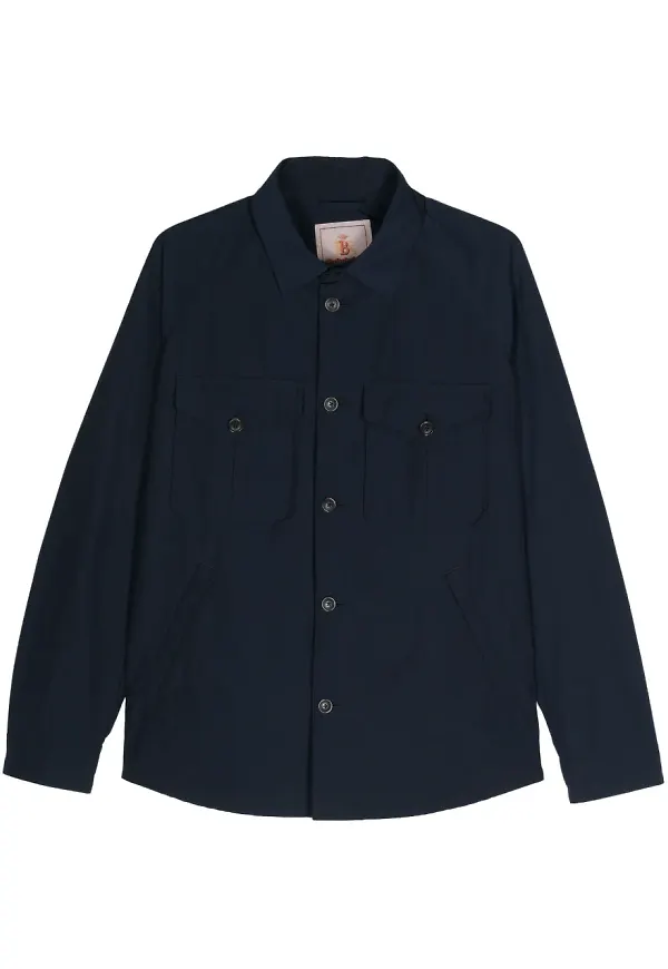 Baracuta skjortjacka med textur - Blå