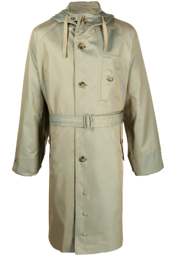Baracuta trenchcoat med metallic-finish - Grön