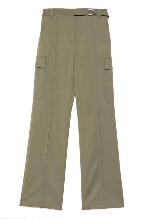 Barbara Bui cargobyxor i gabardin - Grön