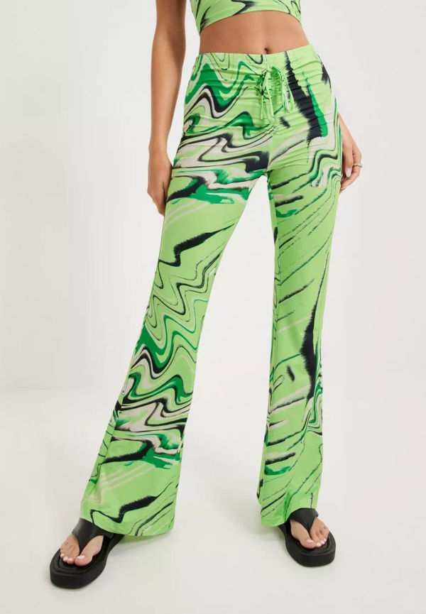 Barbara Kristoffersen - Utsvängda byxor - Green - BK135 Trousers - Byxor