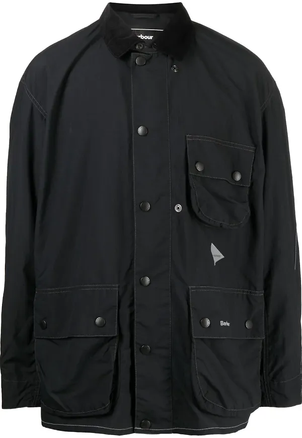 BARBOUR and WANDER Pivot jacka med logotyp - Svart