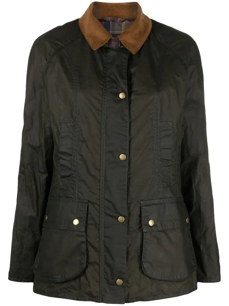 Barbour Beadnell vaxad jacka - Grön