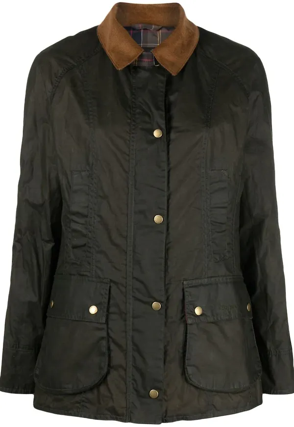 Barbour Beadnell vaxad jacka - Grön