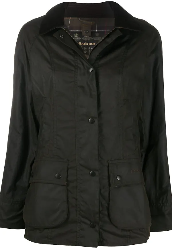 Barbour Beadnell vaxad jacka - Grön