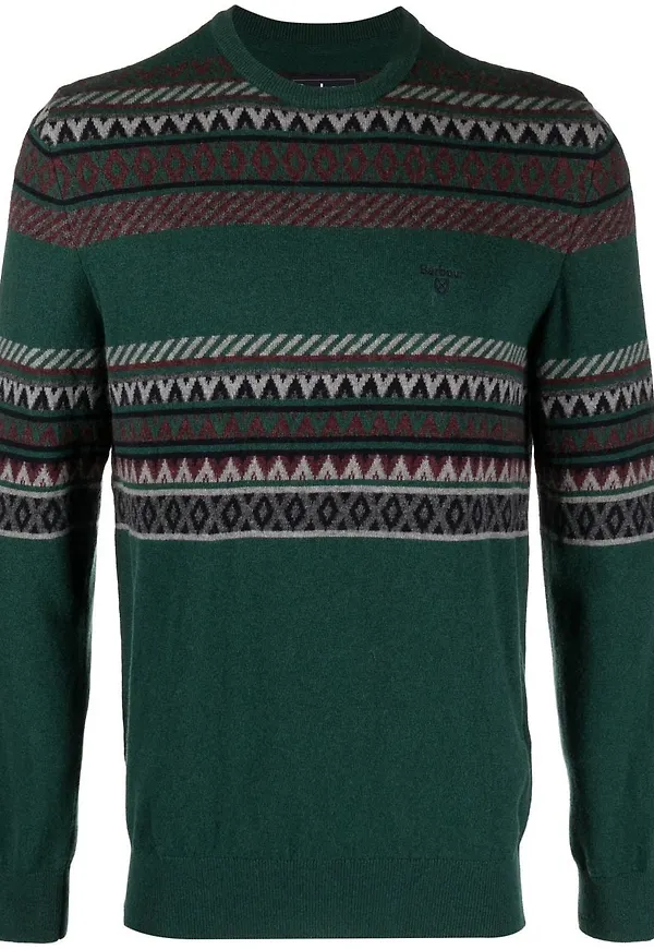 Barbour Fairisle intarsiastickad tröja - Grön