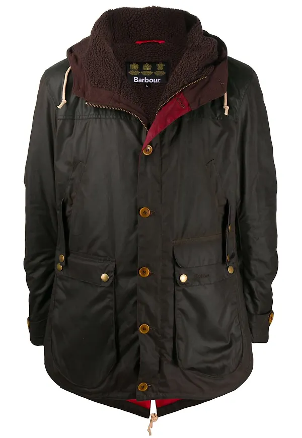Barbour Game parkas med vaxad effekt - Brun