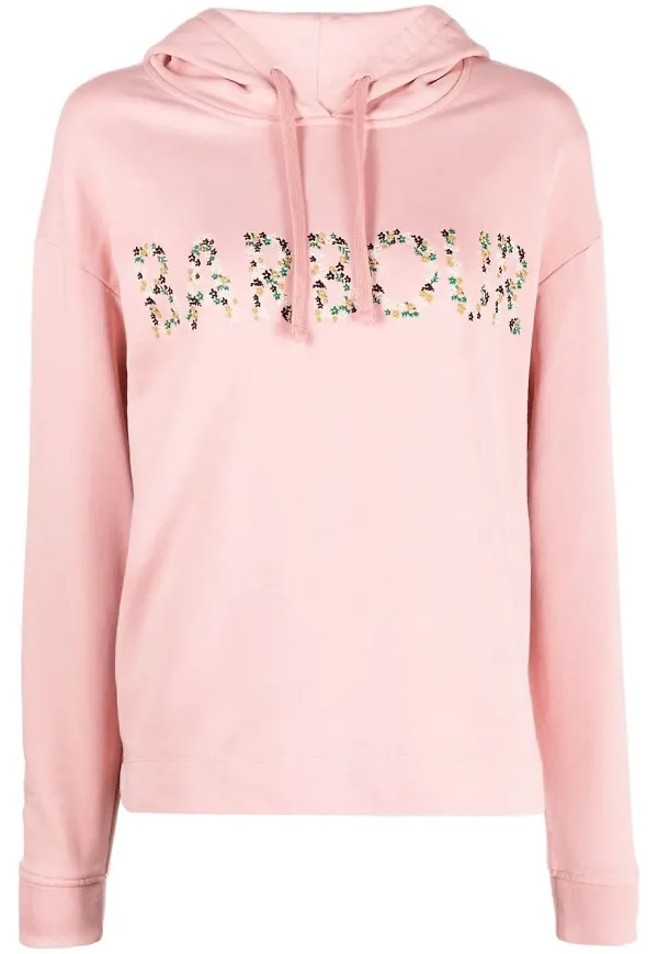 Barbour Greenwell hoodie med broderad logotyp - Rosa