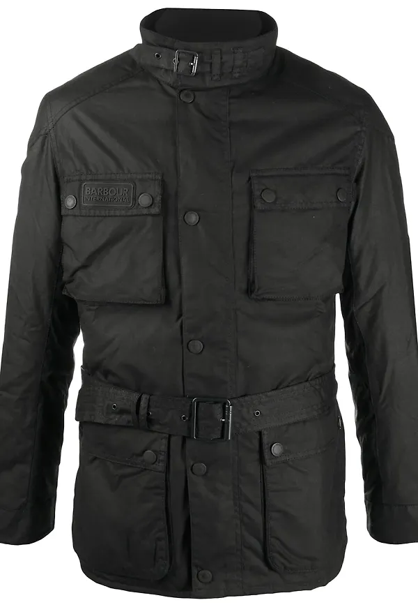 Barbour International Blackwell vaxad jacka - Svart