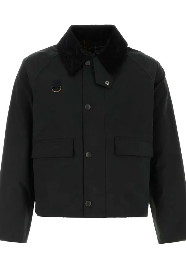 Barbour International jacka med fårpälskrage - Svart
