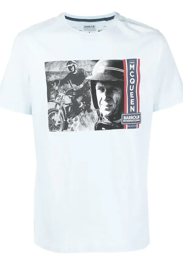 Barbour International t-shirt med fototryck - Blå