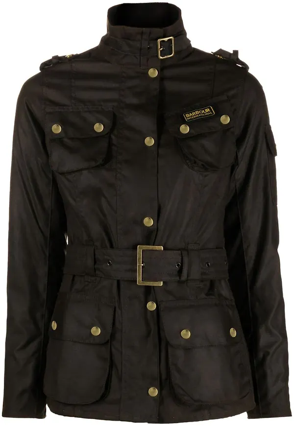 Barbour International vaxad jacka - Brun