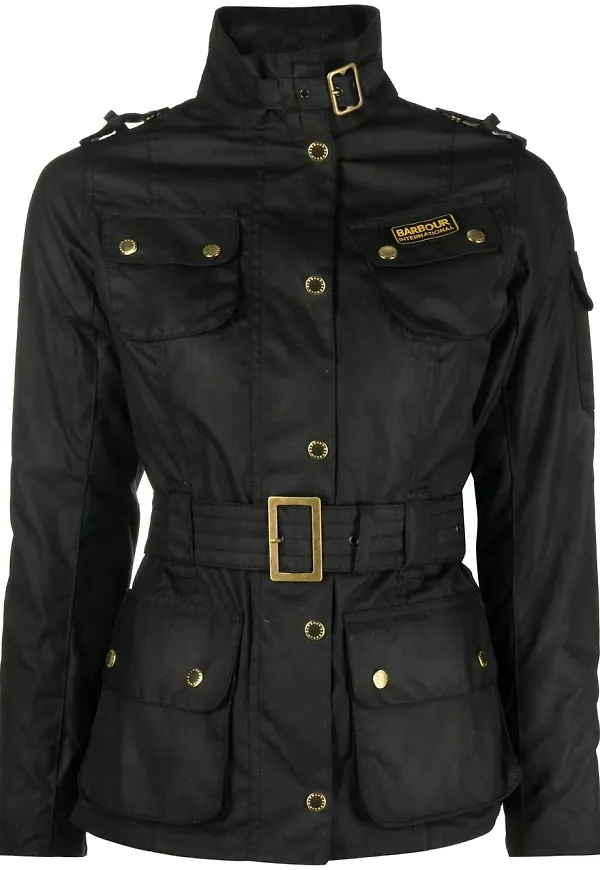 Barbour International vaxad jacka - Svart