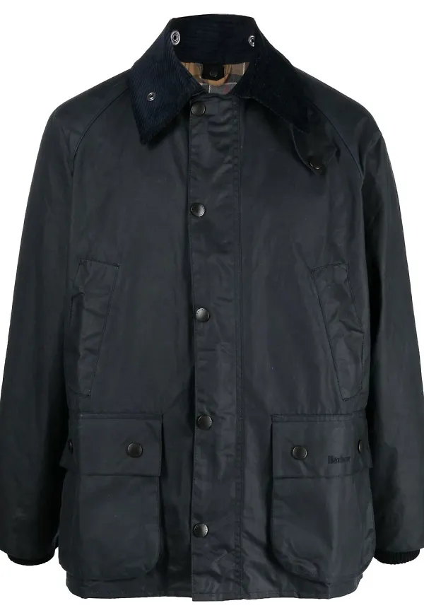 Barbour jacka med tryckknappar - Blå