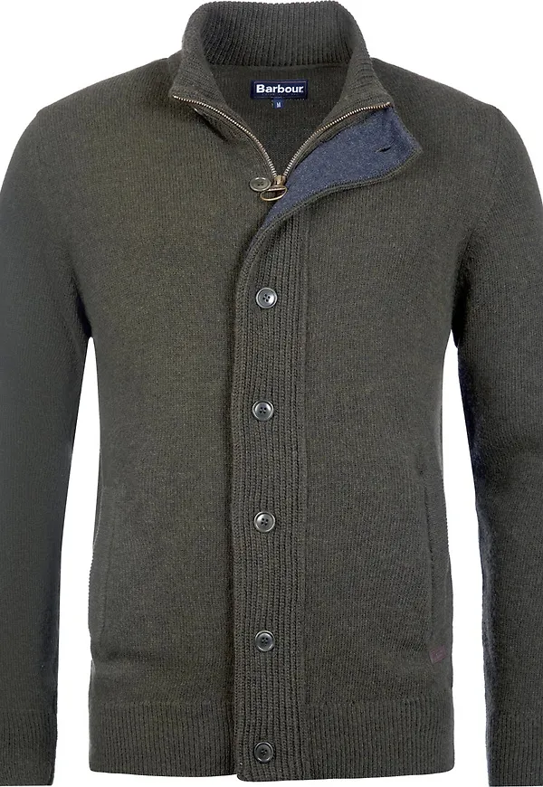 Barbour Men's Elbow-Patch Cardigan Green