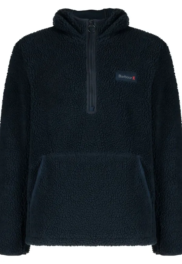 Barbour Nevis hoodie i fleece - Blå