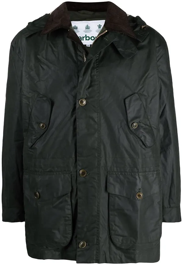 Barbour parkas med knäppning - Grön