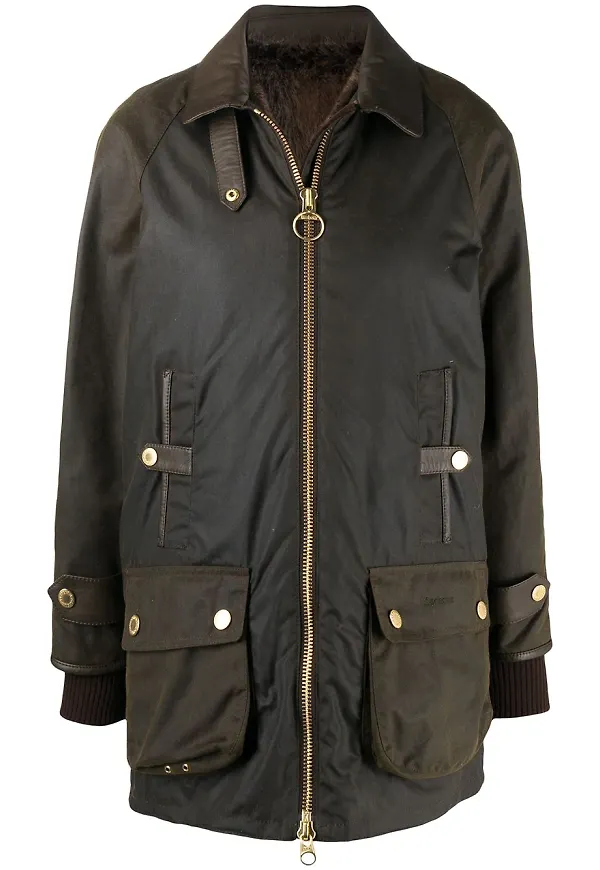 Barbour parkas med lagerdesign - Brun