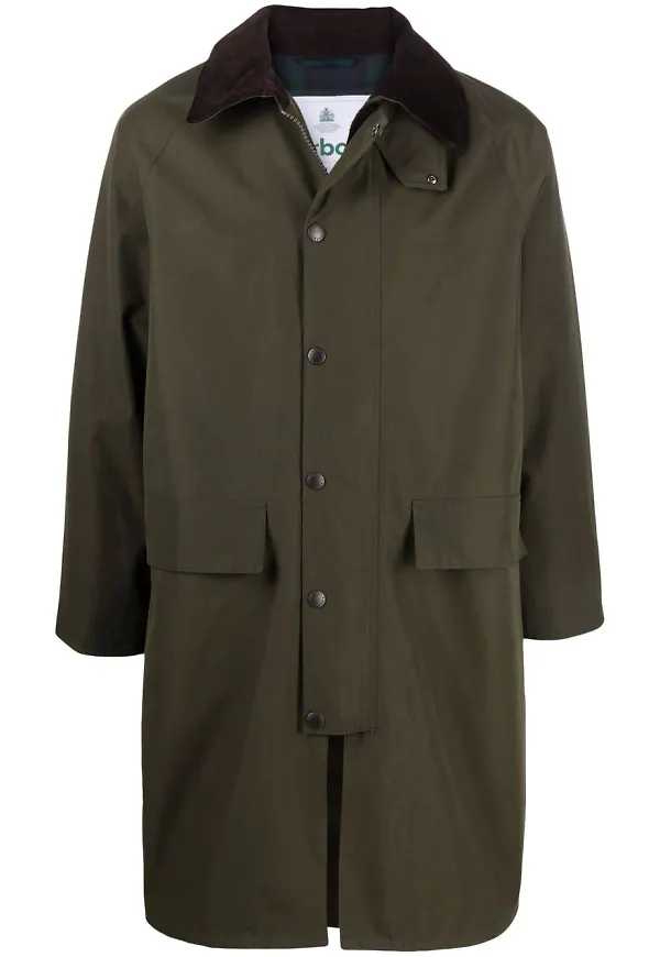 Barbour parkas med tryckknapp - Grön