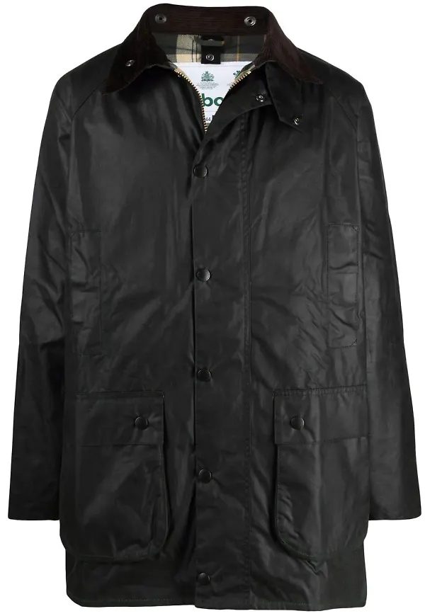 Barbour parkas med tryckknapp - Svart