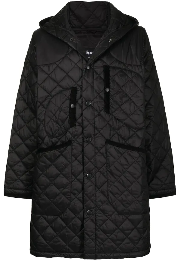 Barbour quiltad rock med huva - Svart